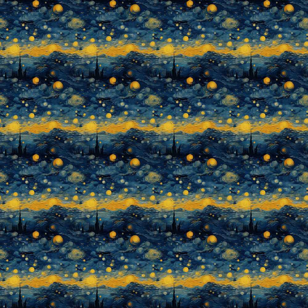 Starry Night Landscape Artistic Blue Sky Texture Art