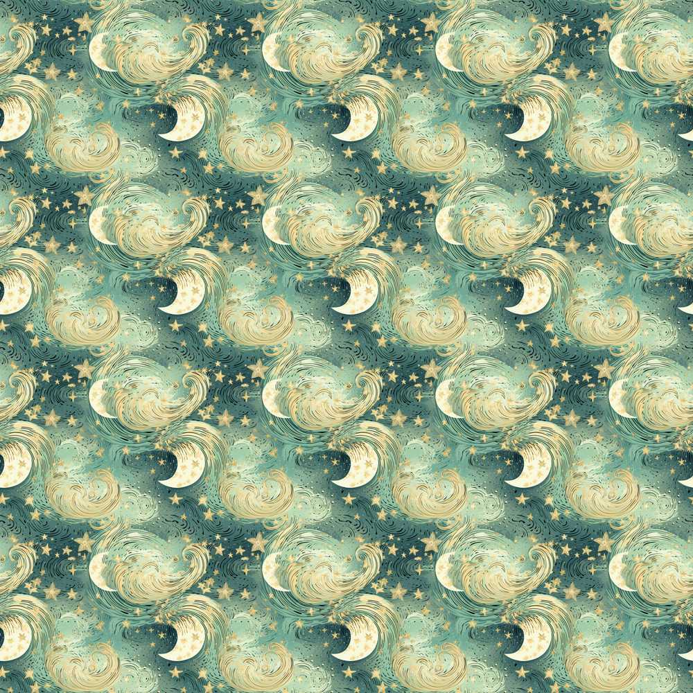 Celestial Moon and Stars Dreamy Night Sky Cosmic