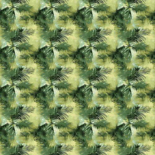 Abstract Green Tropical Palm Leaf Brushstroke Wildflower Pattern Botanical
