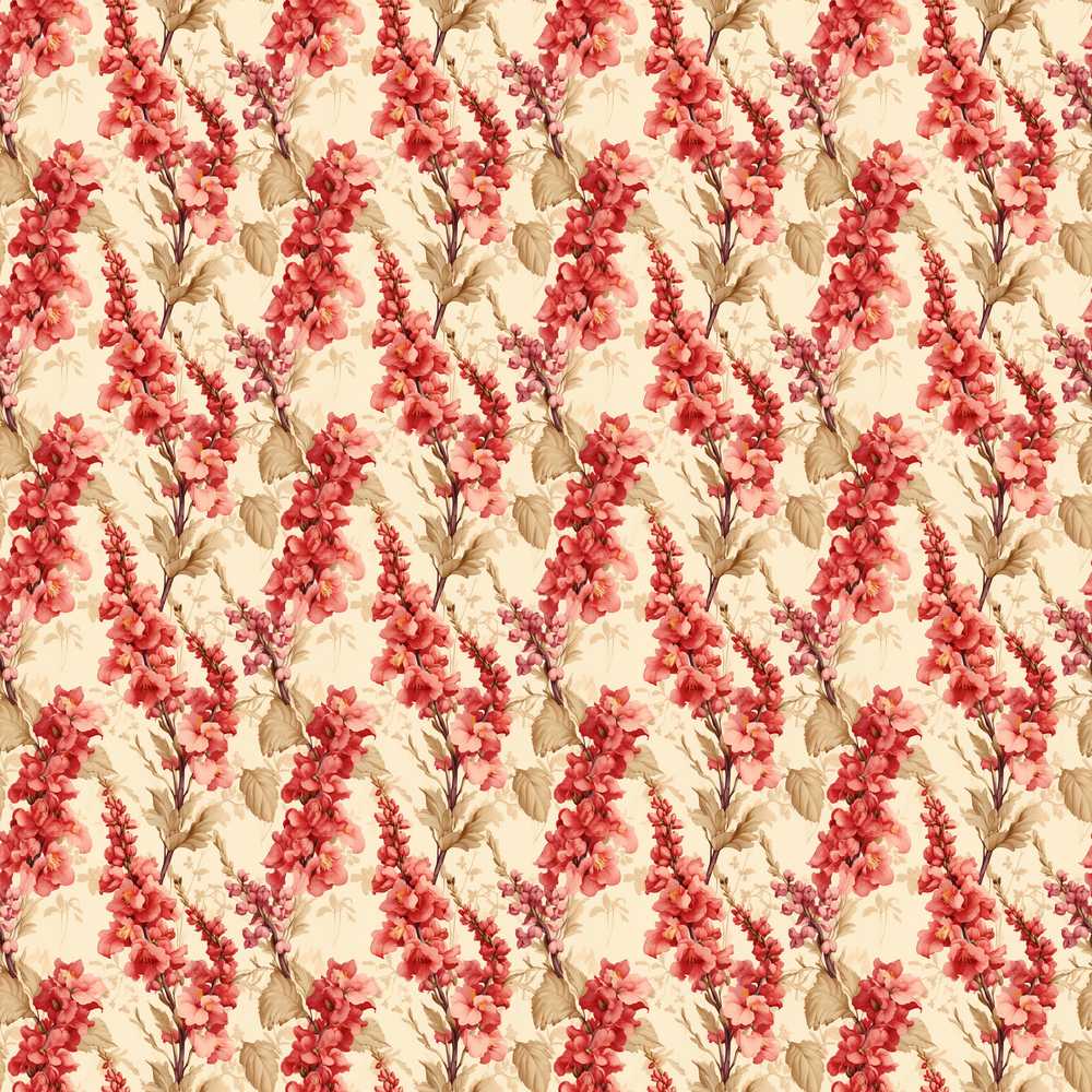 Vintage Coral Pink Floral Stripe Soft Beige Background Elegant Botanical