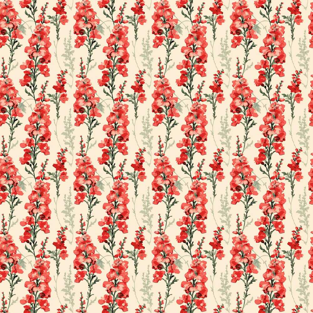 Soft Coral Floral Vertical on Neutral Background Elegant Botanical
