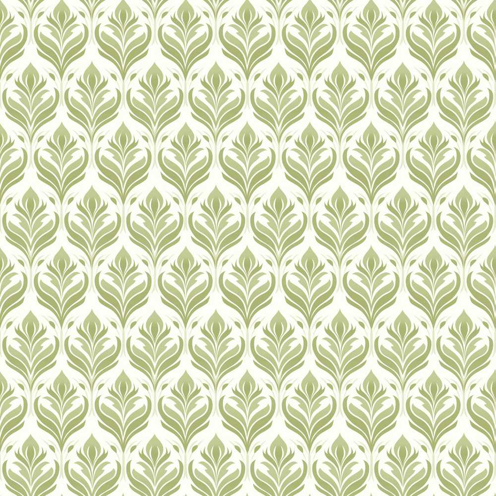 Minimalist Olive and Cream Vertical Leaf Stripe Modern Wildflower