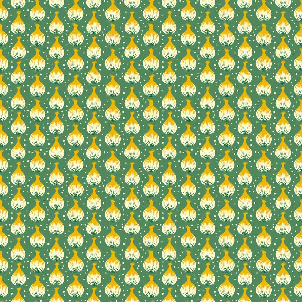 Geometric Onion Motif Green Background Modern Minimal Repeat