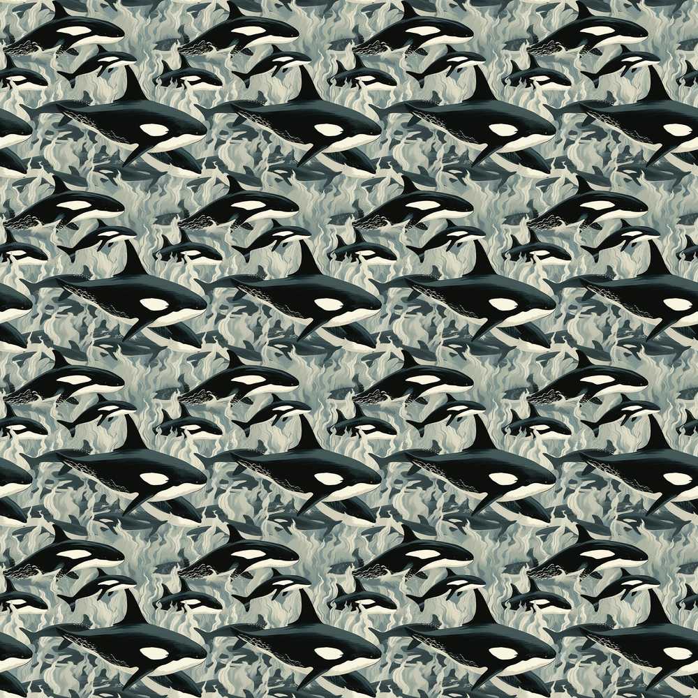 Detailed Orca Whale Water Texture Marine Life Coastal