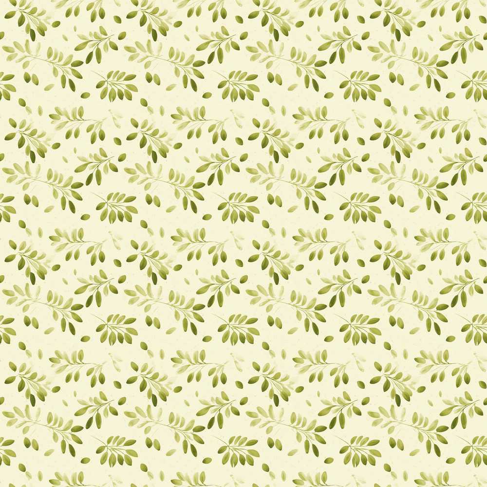 Light Olive Leaves Minimal Botanical Nature Wildflower Pattern