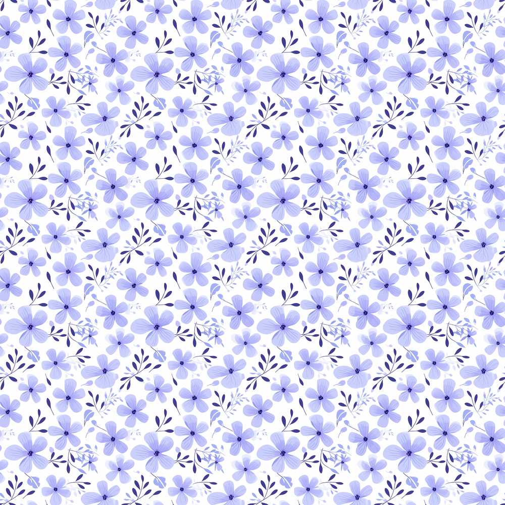 Purple Floral Meadow Simple Botanical Repeat Wildflower Pattern