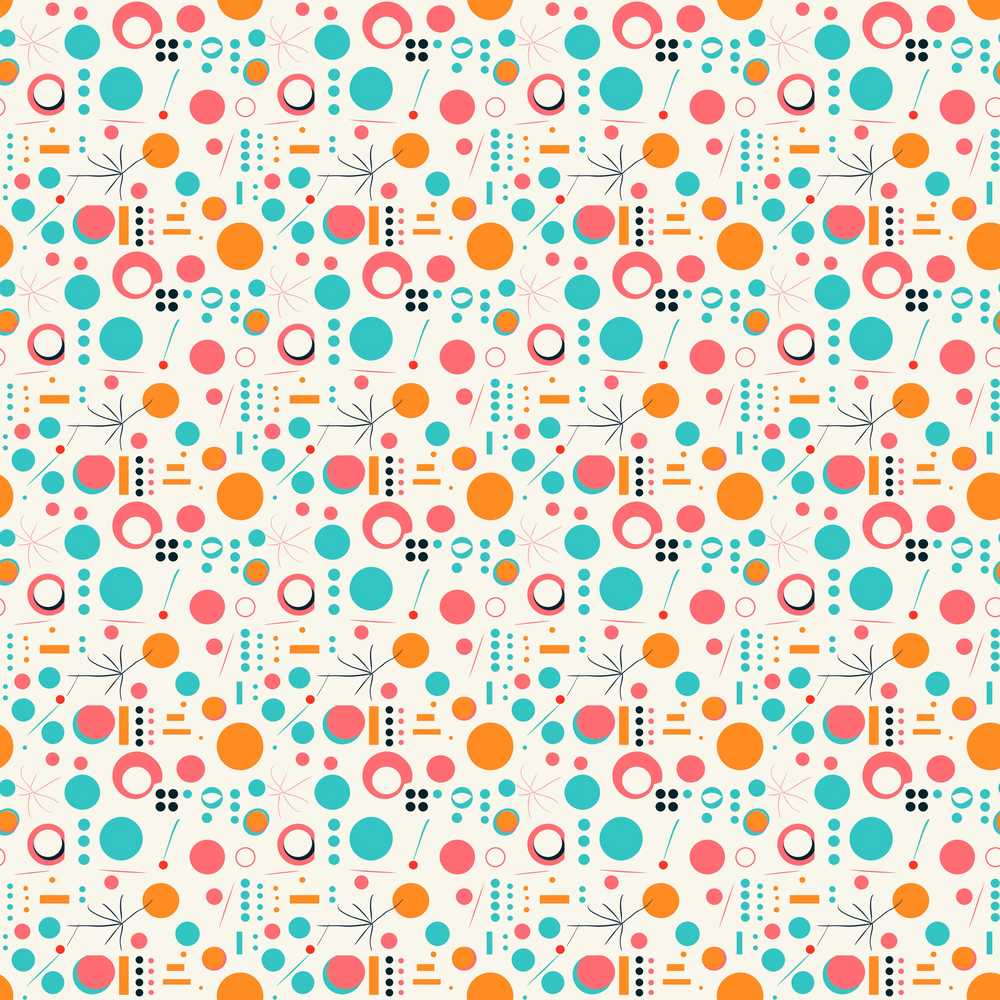 Mid Century Modern Geometric Circles and Lines Colour Palette