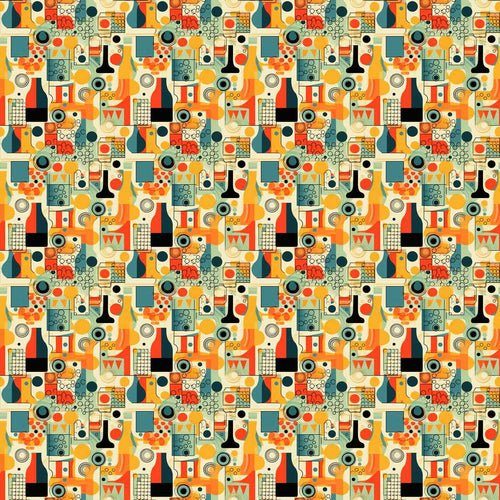 Abstract Geometric Mid Century Shapes Seamless Modern Art