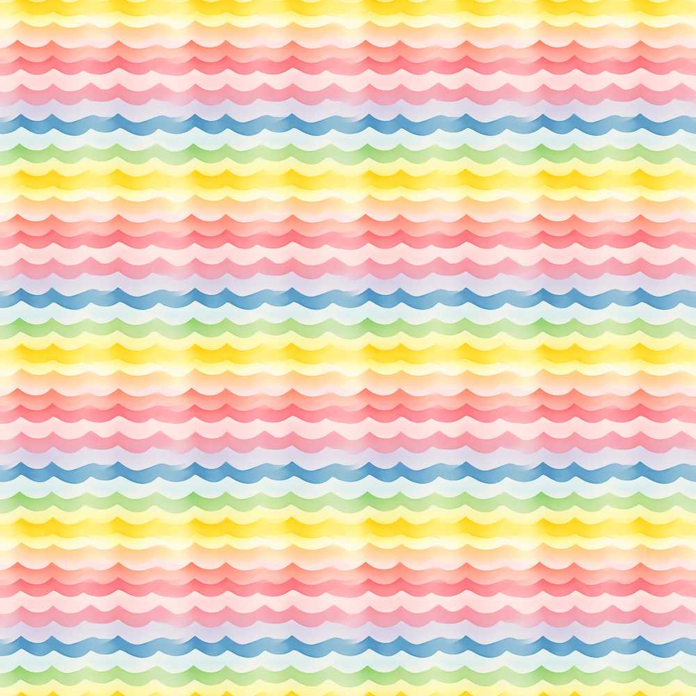 Pastel Rainbow Soft Wave Stripes Repeat Pattern Decorative