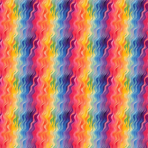 Abstract Rainbow Wavy Gradient Flow Art Texture Pattern