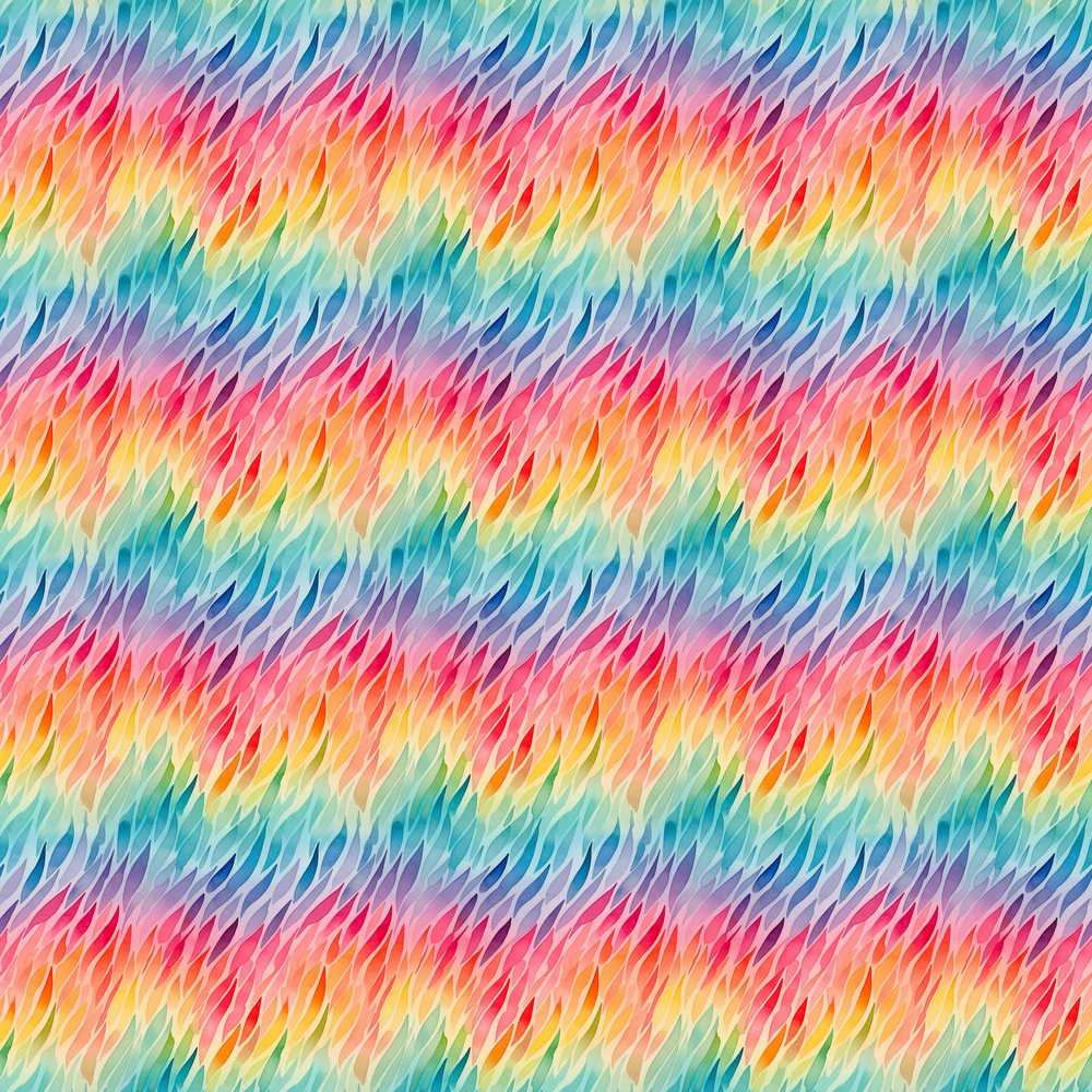 Geometric Rainbow Curved Blocks Repeat Pattern Decorative Design