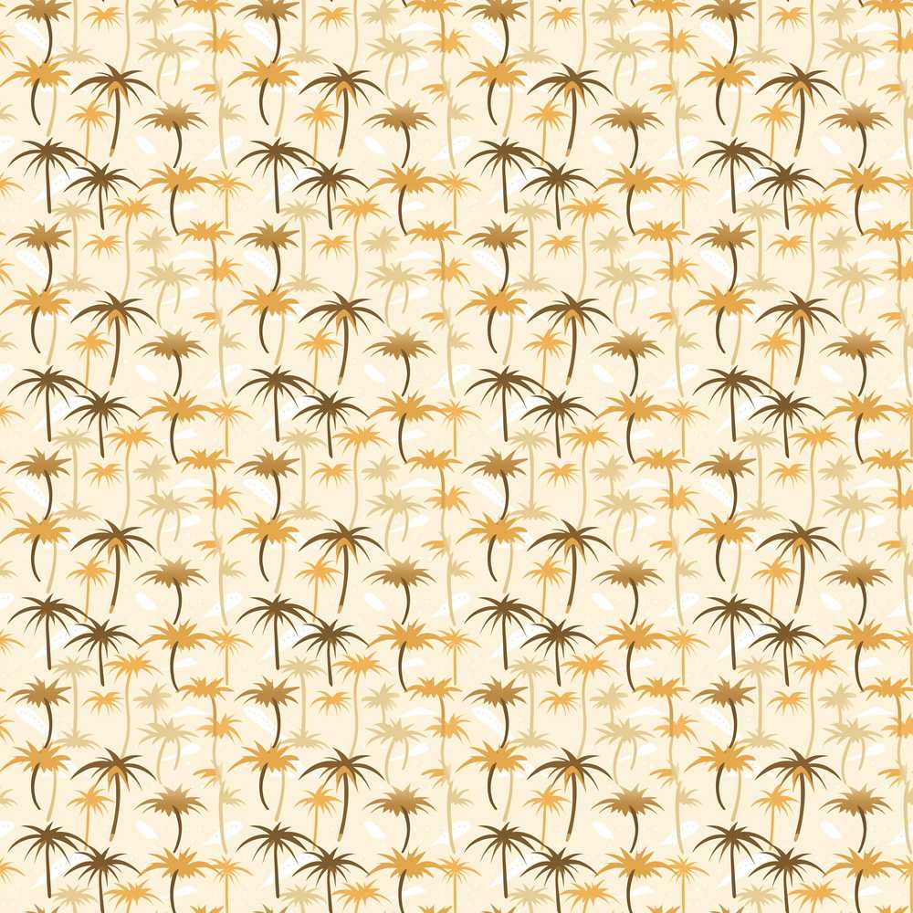 Minimal Palm Tree Tropical Beige Decorative Repeat Pattern