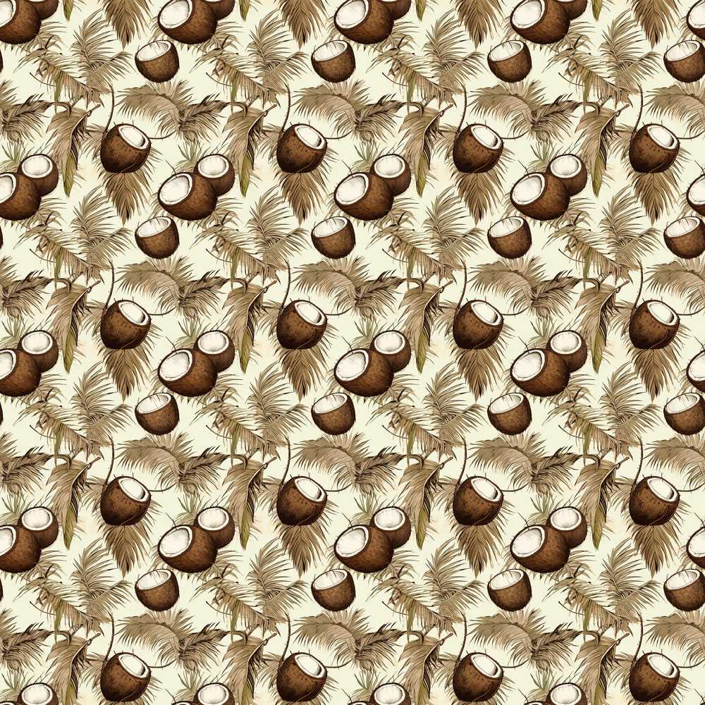 Neutral Coconut Palm Leaves Minimal Beige Tropical Botanical Wildflower