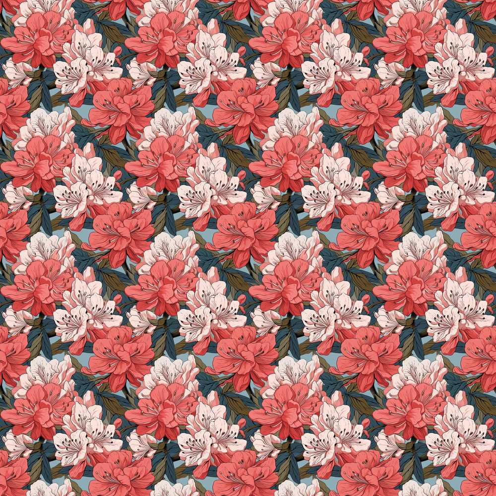 Coral and Cream Floral Botanical Vintage Wildflower Pattern