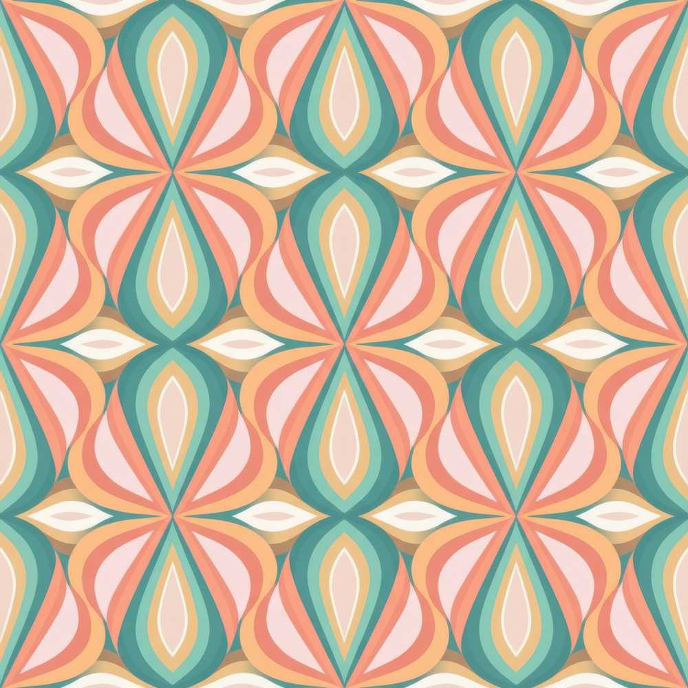 Vintage Tile Style Geometric in Brown and Cream Tones