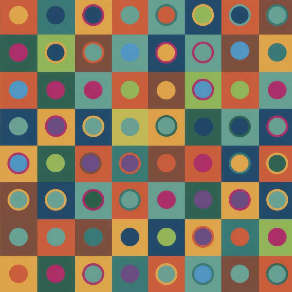 Colorful Polka Dot Grid Modern Geometric Repeat Pattern