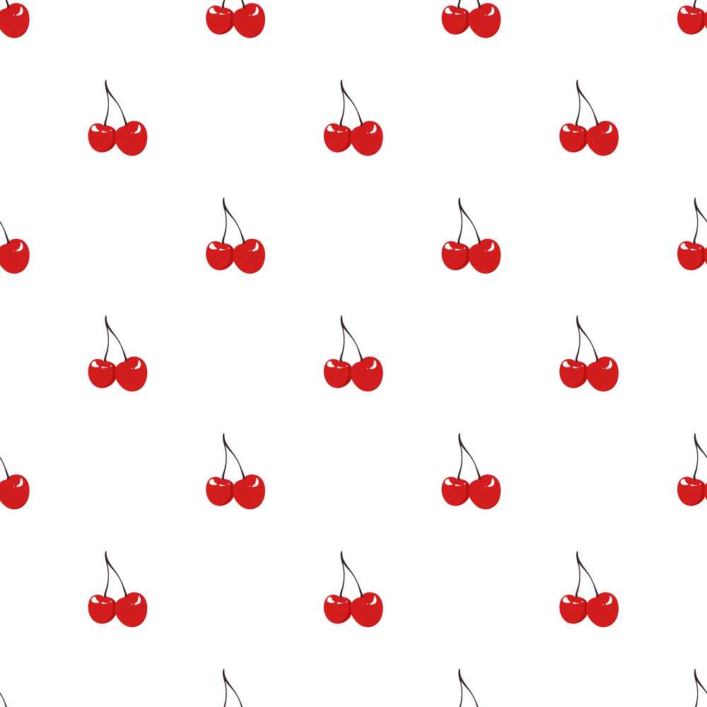 Minimal Cherry Fruit Cute on Grey Illustration Repeat