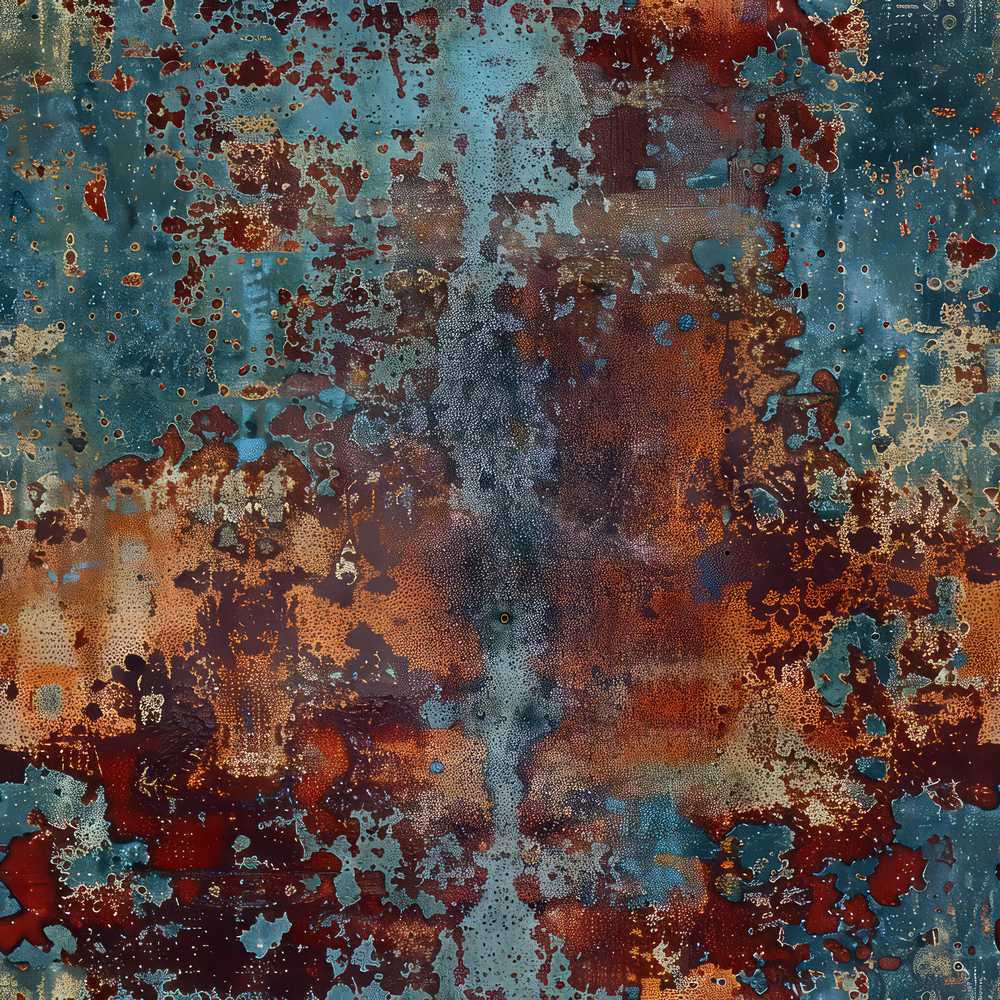 Abstract Rust Patina Texture Teal Blue Oxidised Metal Grunge