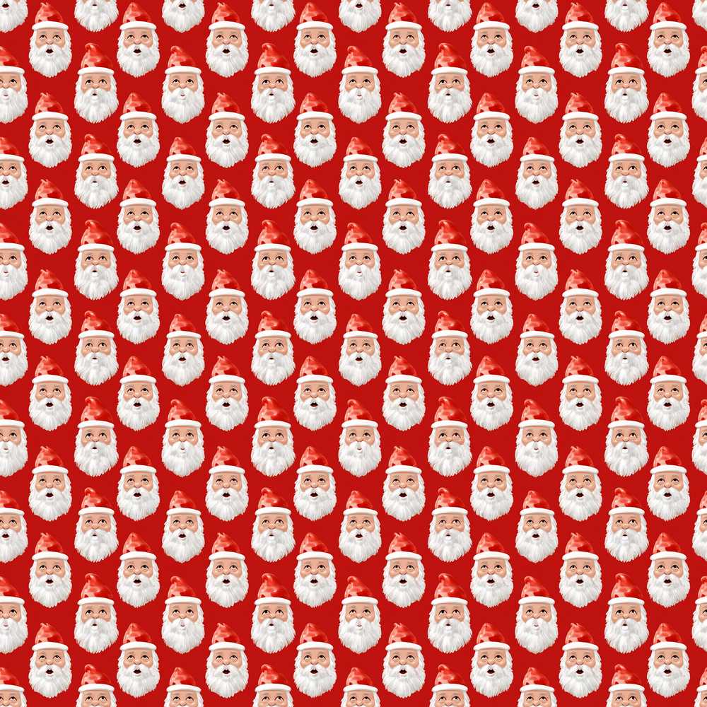 Christmas Santa Face Red Festive Holiday Seasonal Pattern