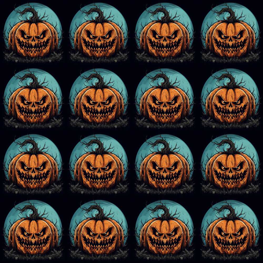 Spooky Halloween Pumpkin Moon Dark Seamless Gothic Jack O Lantern