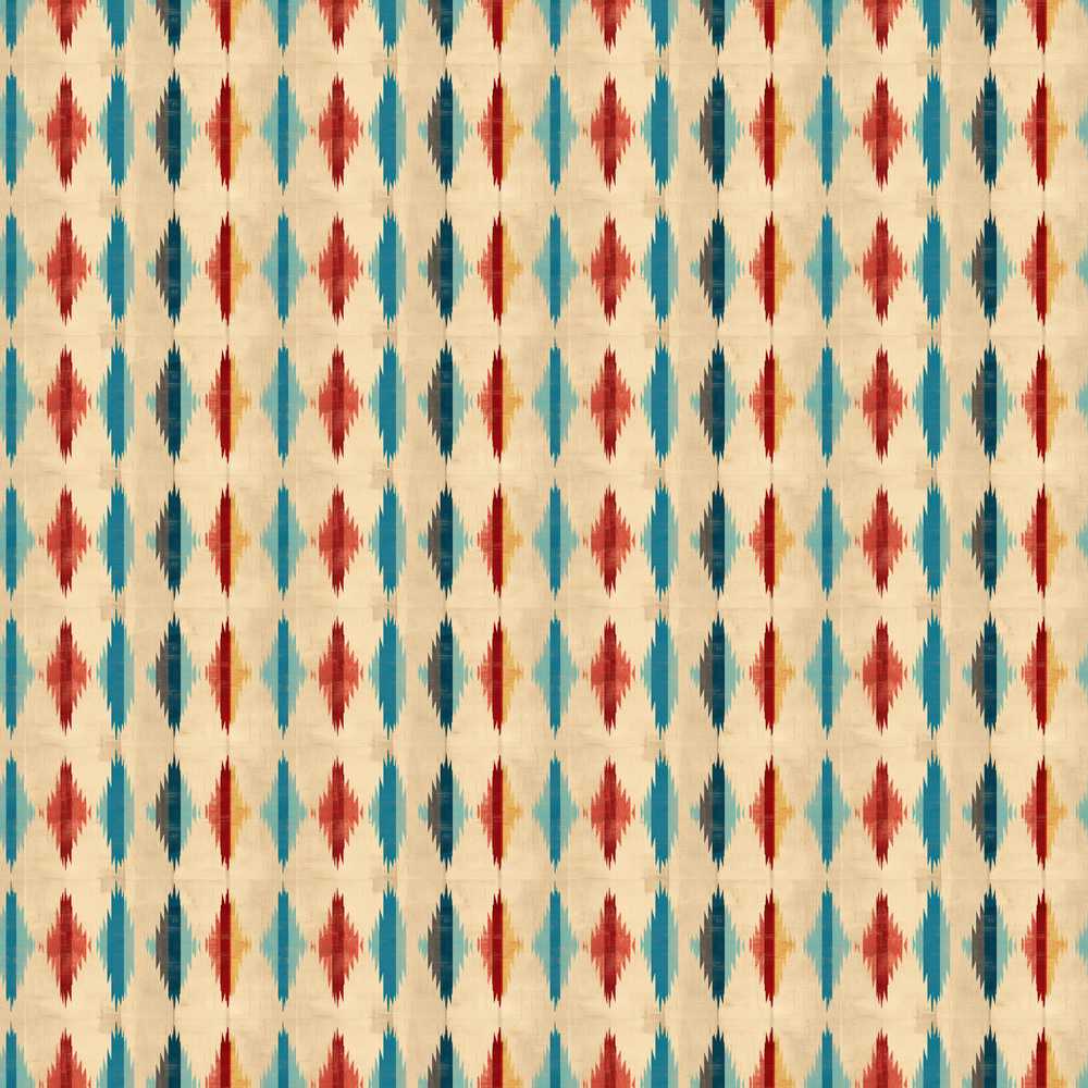 Southwestern Diamond Ikat in Earthy Tones Repeat Pattern