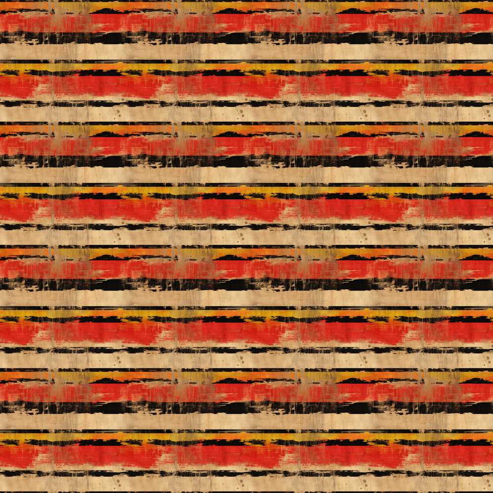 Abstract Grunge Stripe in Red Black and Ochre on Neutral