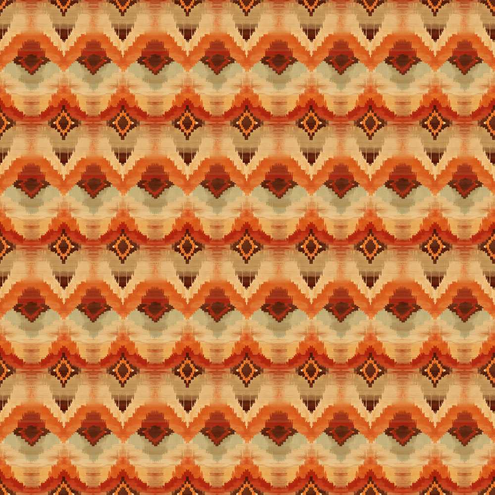 Southwestern Ikat Diamond in Warm Earth Tones Cosmic