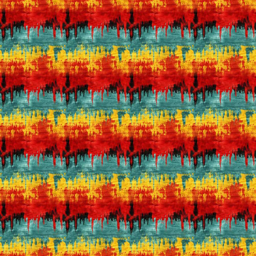 Abstract Grunge Stripe in Red Teal Yellow and Black