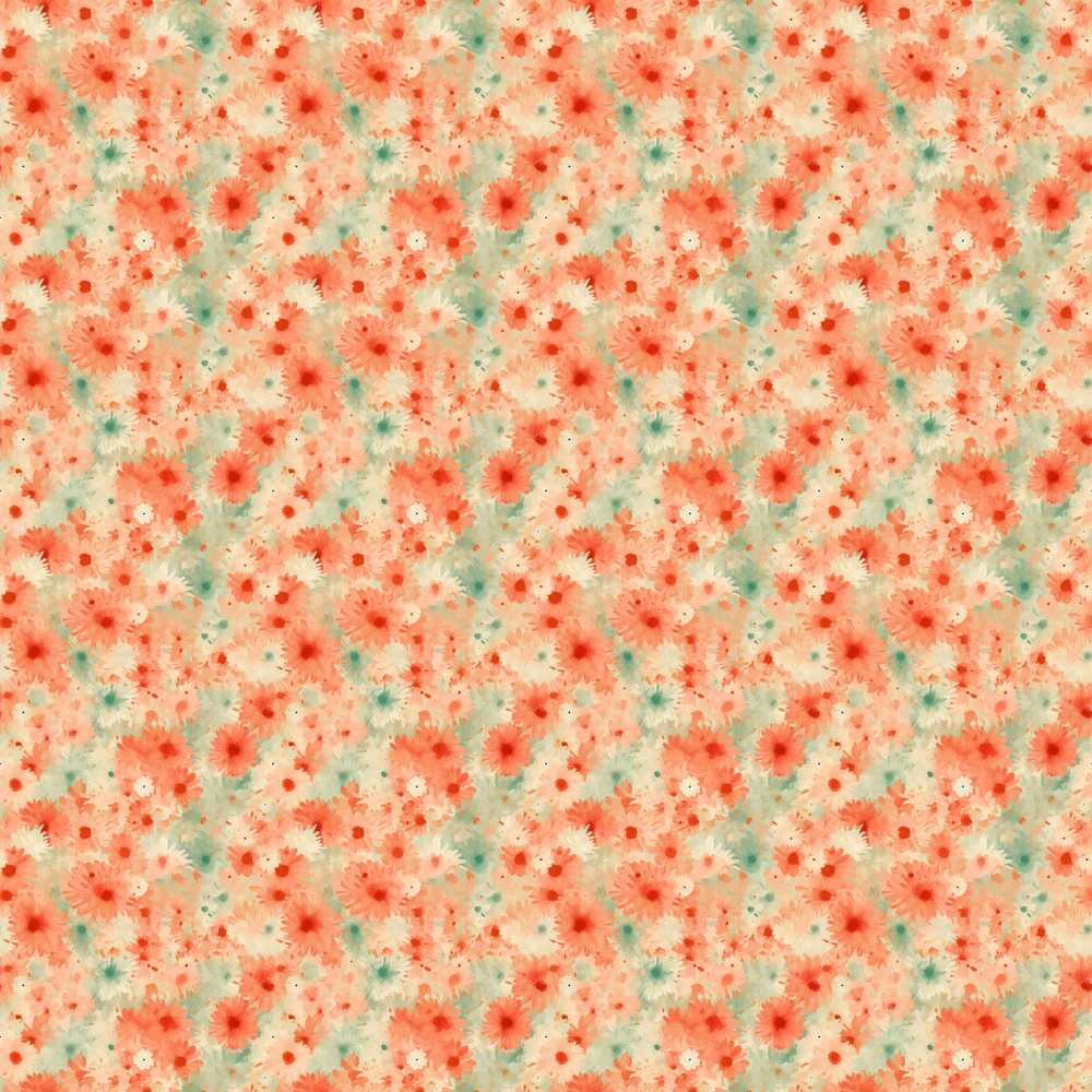 Soft Watercolour Coral Daisy Floral on Light Pastel Background