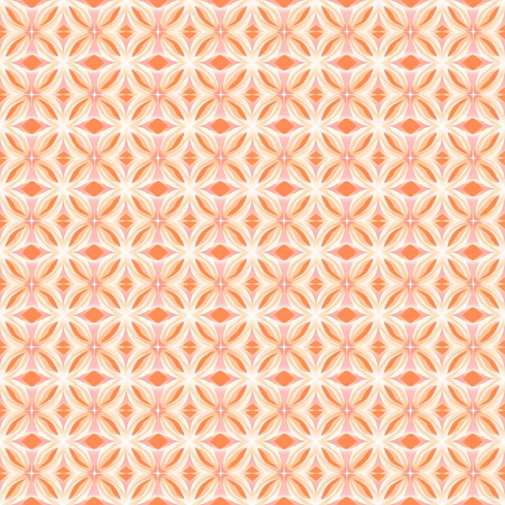 Geometric Floral Star in Warm Peach and Cream Tones