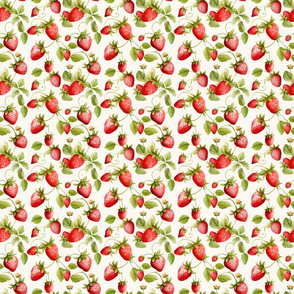 Fresh Strawberries and Green Leaves on Light Background Wildflower