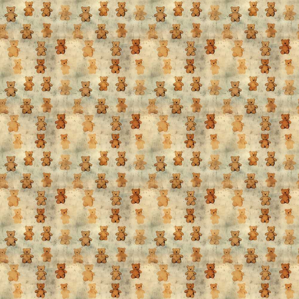 Vintage Distressed Teddy Bear Repeating Seamless Illustration Repeat