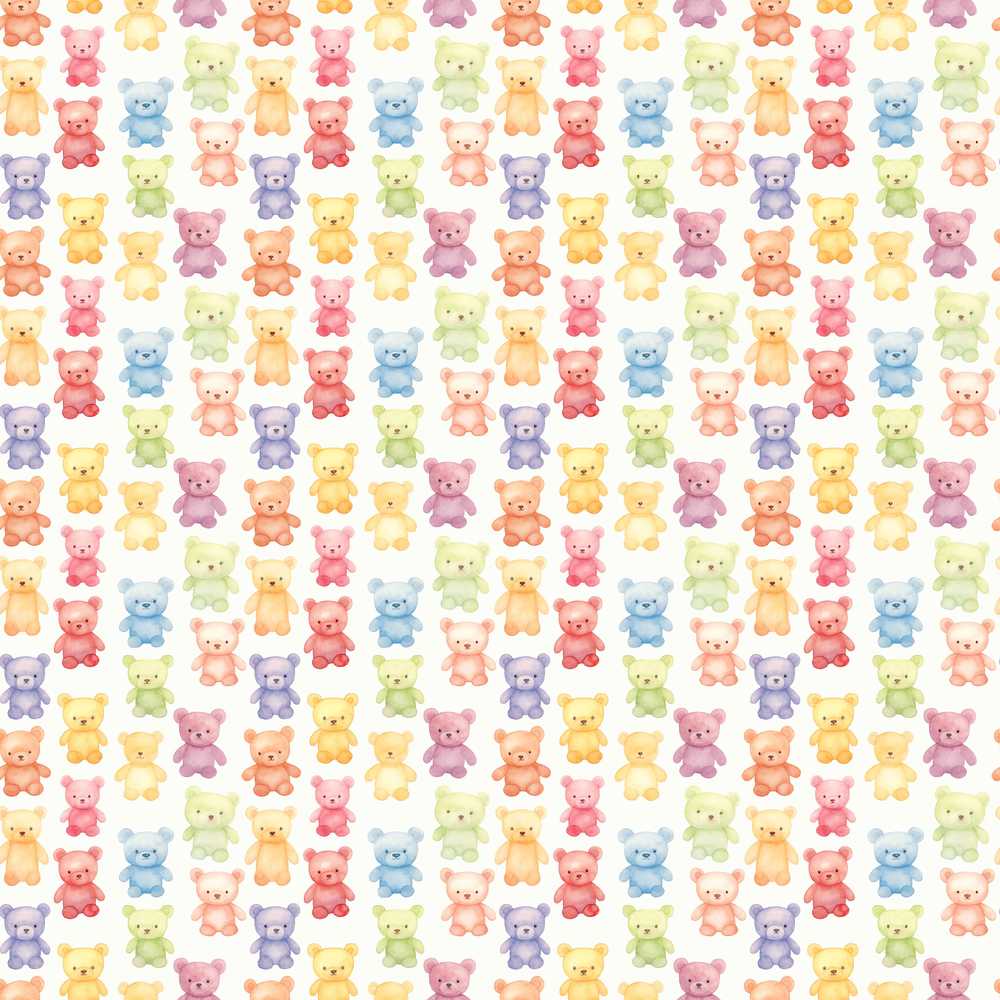Pastel Rainbow Teddy Bears Soft Cute Illustration Repeat