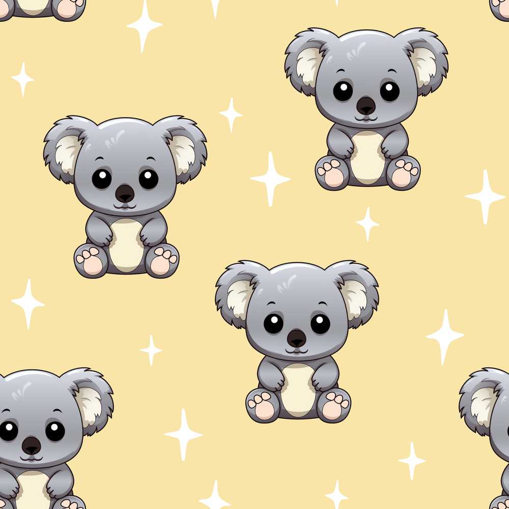 Cute Baby Koala Bears on Soft Beige Background