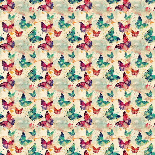 Artistic Multicolor Butterflies with Paint Splash Background Art