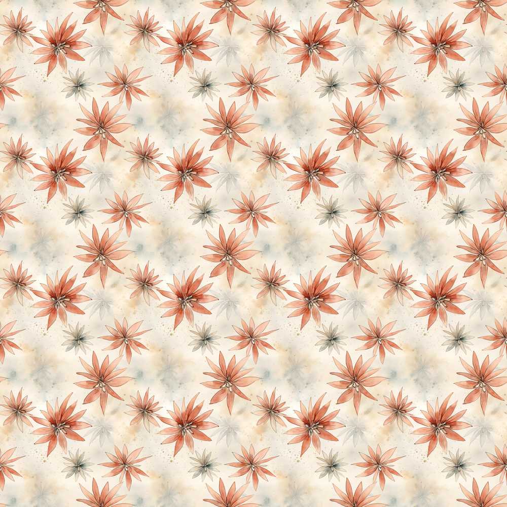 Soft Coral Starflower Watercolor Floral Wildflower Pattern Botanical