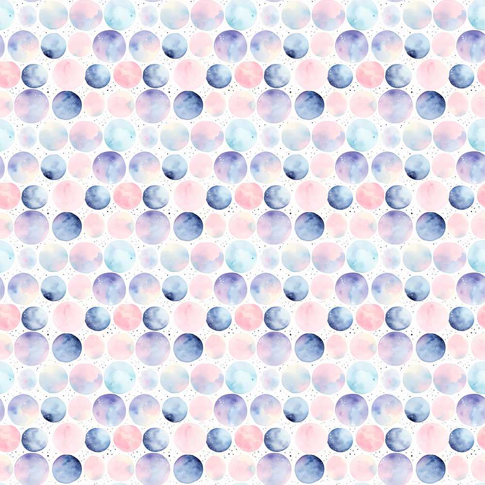 Pastel Watercolor Polka Dot Circles Repeat Pattern Decorative