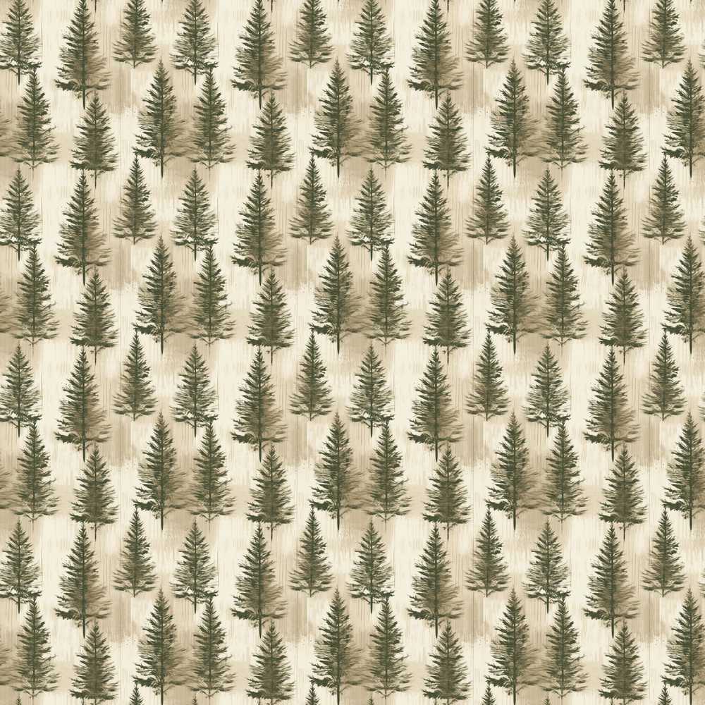 Rustic Evergreen Trees Vintage Wood Texture Art Pattern