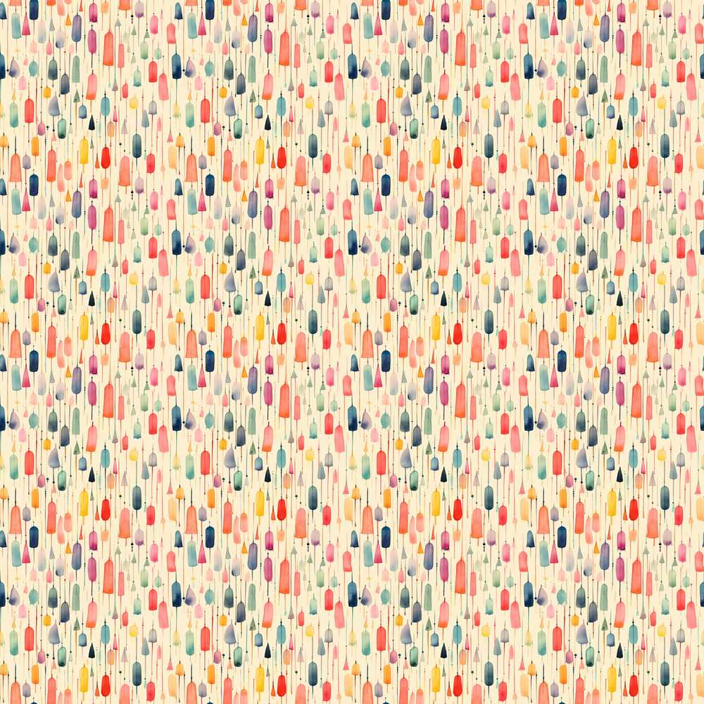 Colorful Watercolor Hanging Tassels Abstract Soft Background Art