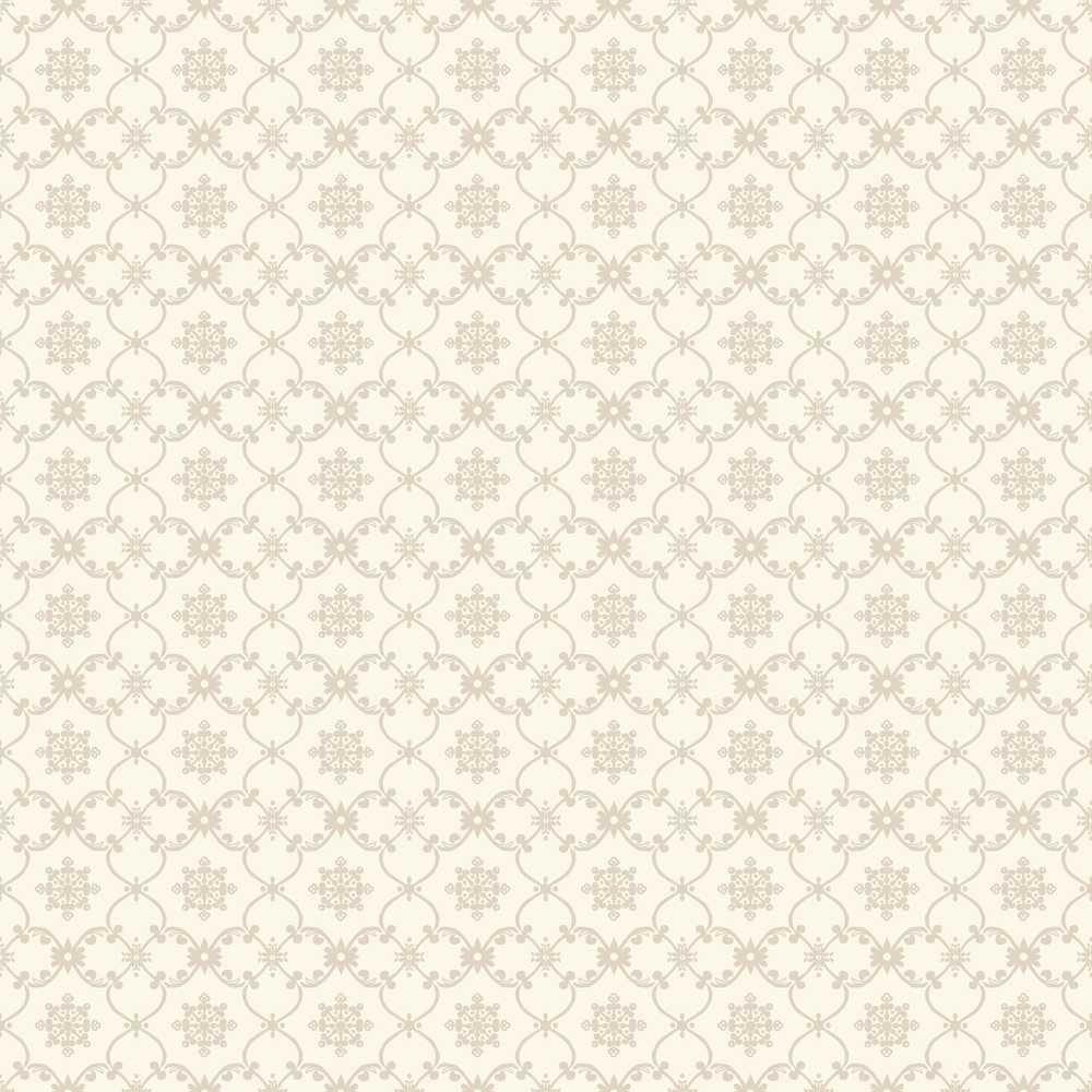 Soft Beige Geometric Floral Lattice Wildflower Pattern Botanical