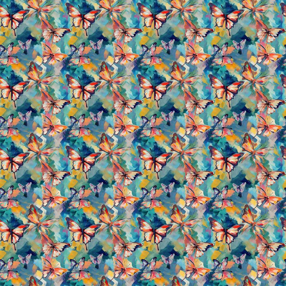 Colorful Painted Butterflies Abstract Artistic Art Texture Pattern