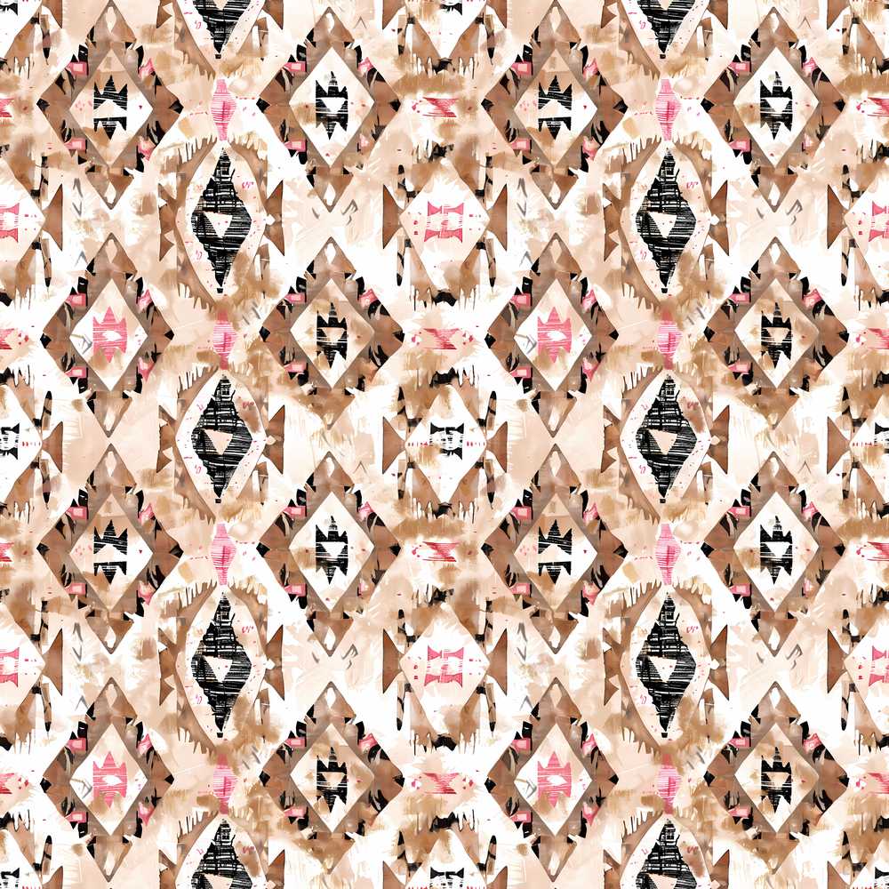 Abstract Boho Tribal Shapes in Neutral Tones Art