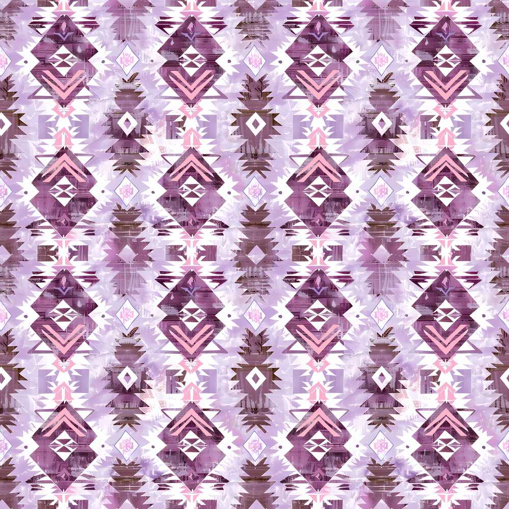 Purple and Lilac Tribal Aztec Geometric Repeat Pattern