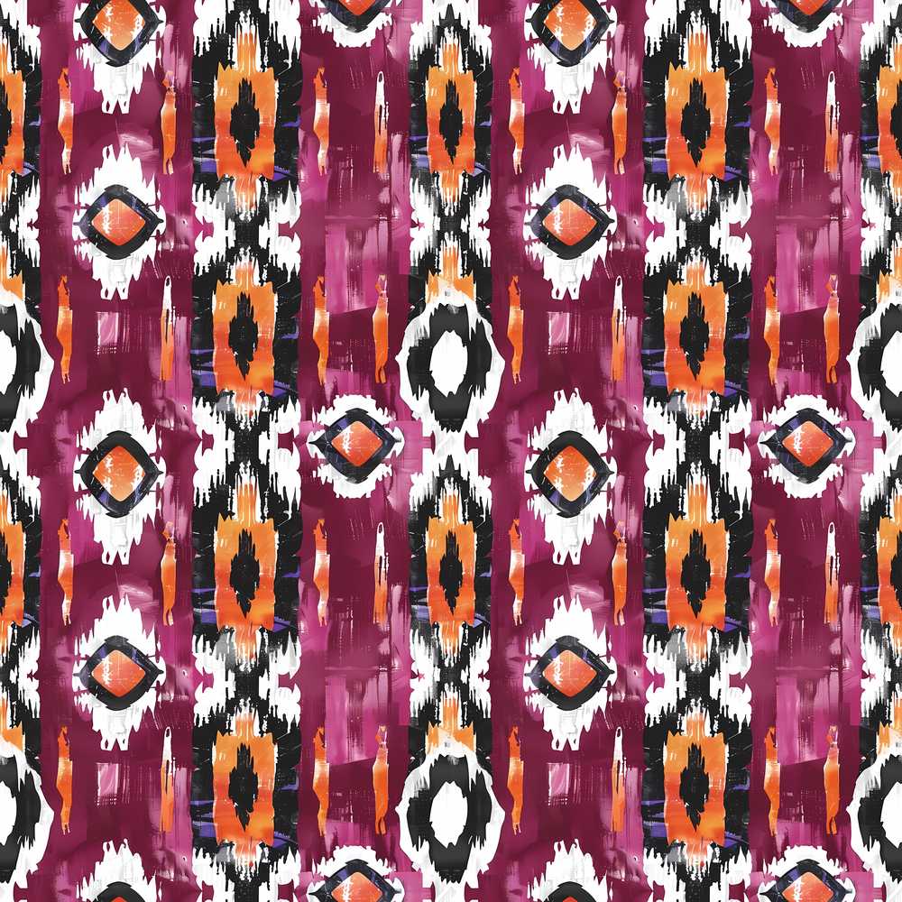 Bold Magenta and Orange Abstract Tribal Art Texture