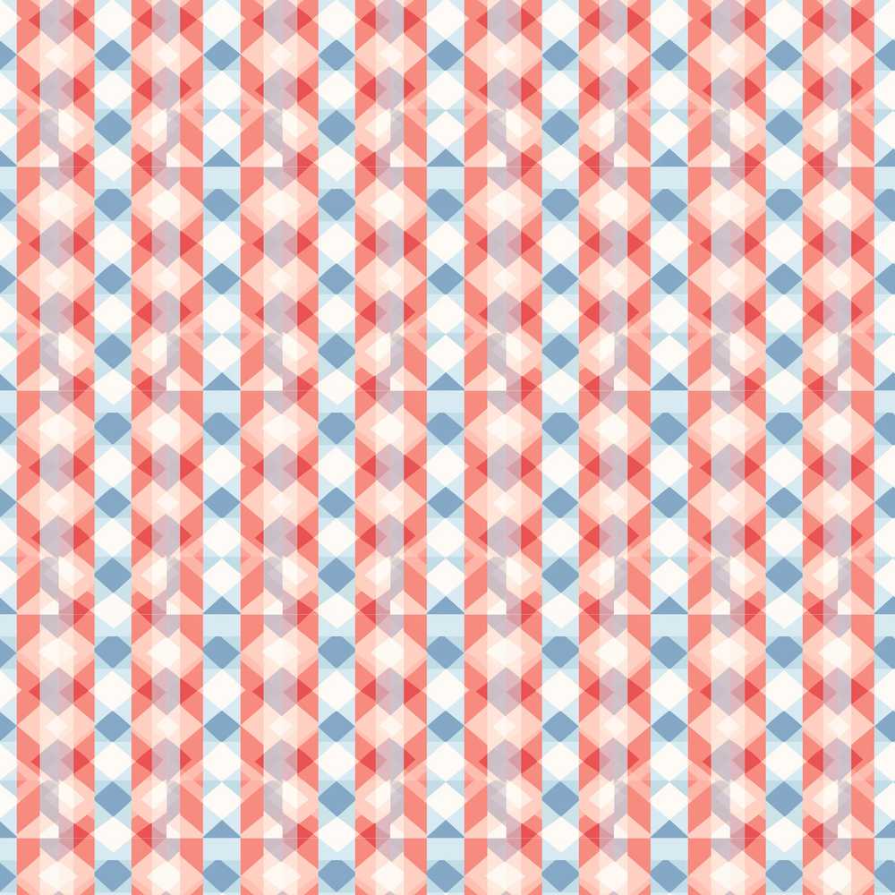 Soft Geometric Diamond Abstract in Red and Blue