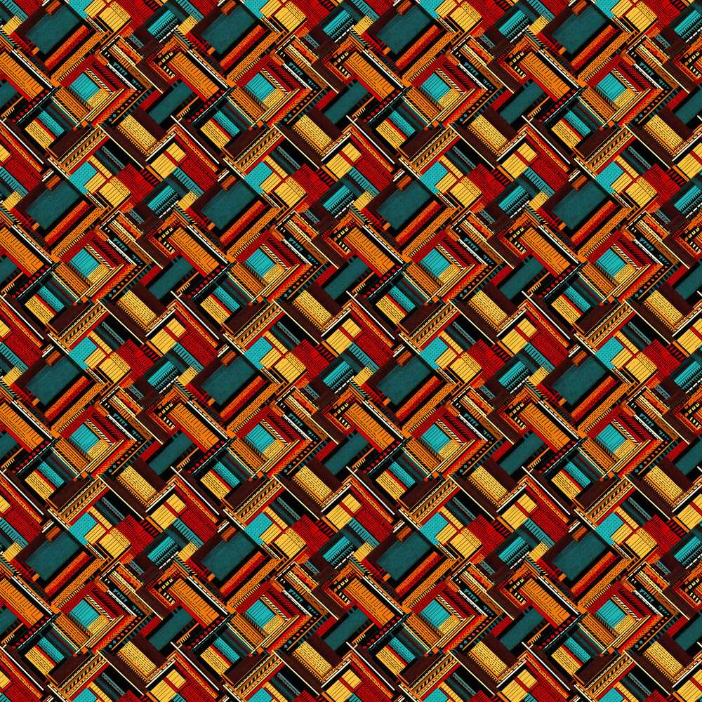 Colorful Geometric Patchwork Abstract Art Texture Pattern Design