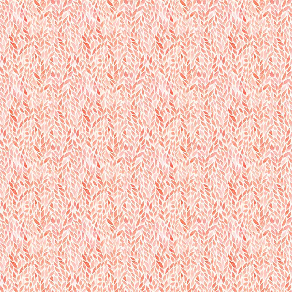 Soft Coral Leaf Botanical Texture Wildflower Pattern