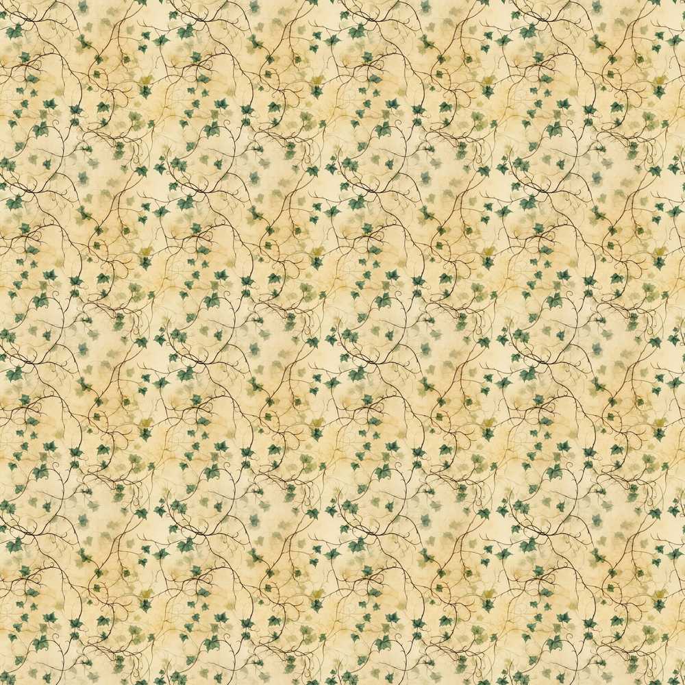 Soft Neutral Ivy Branches on Aged Background Decorative