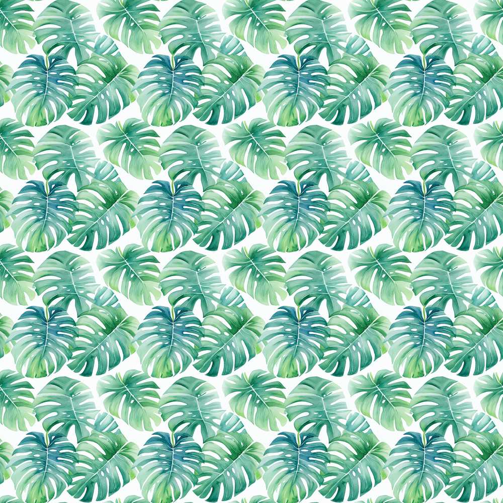 Soft Watercolor Monstera Leaves in Fresh Green Tones Wildflower