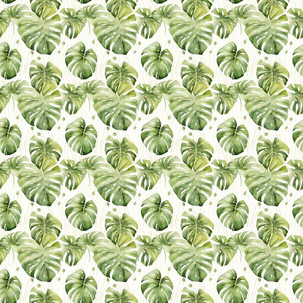 Elegant Monstera Leaves with Soft Neutral Background Wildflower Pattern